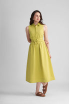 KAIRO COTTON SLEEVELESS MIDI DRESS WITH LACE COLLAR - Sunday Story