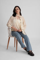 KOVE EMBROIDERED WRAP TOP WITH TIE UP DETAIL - Sunday Story