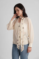 KOVE EMBROIDERED WRAP TOP WITH TIE UP DETAIL - Sunday Story