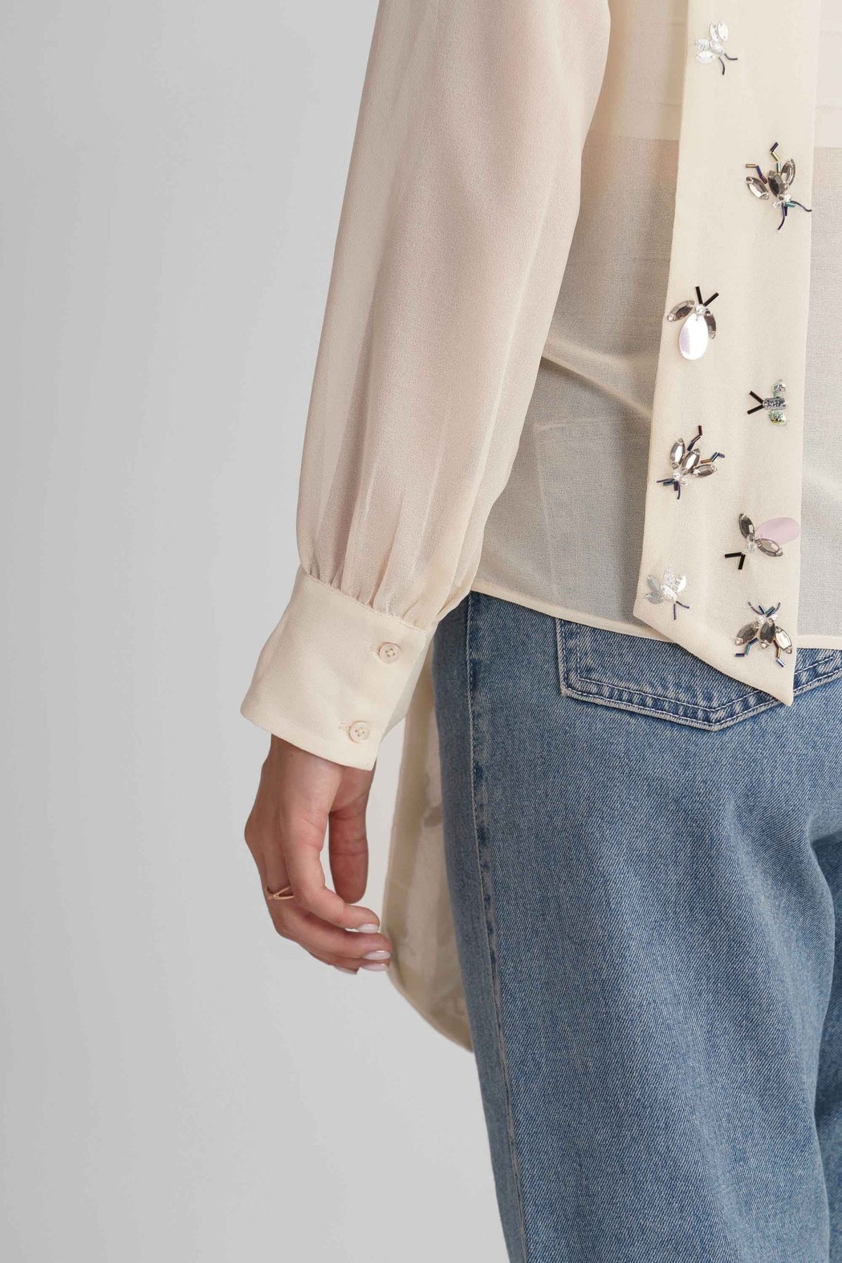 KOVE EMBROIDERED WRAP TOP WITH TIE UP DETAIL - Sunday Story