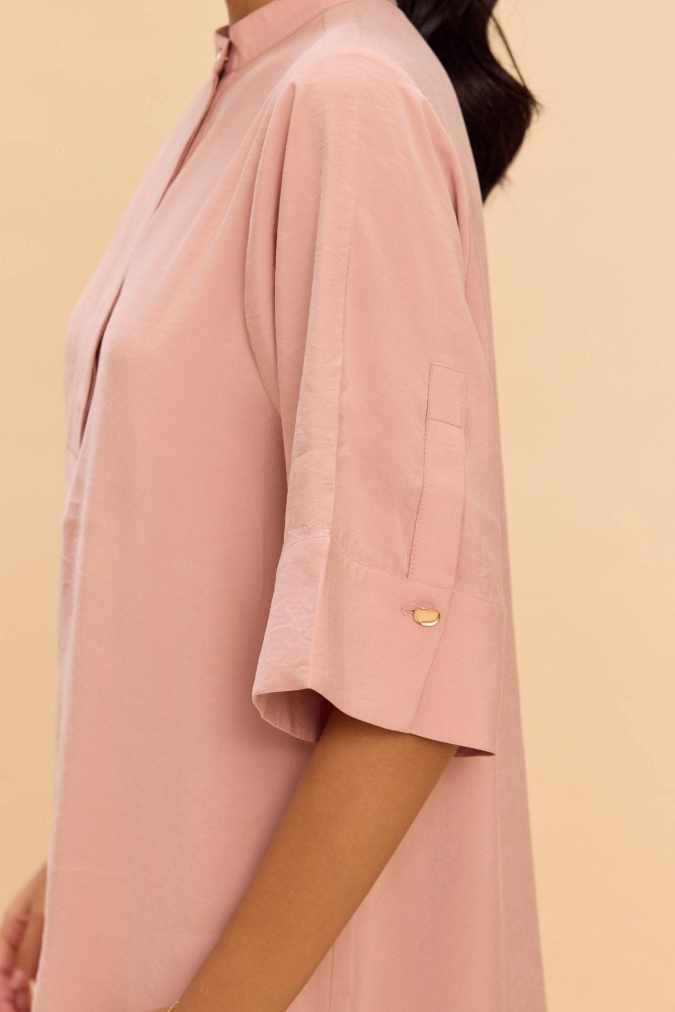 LOTUS VISCOSE BOXY SHIFT DRESS WITH STATEMENT BUTTONS - Sunday Story