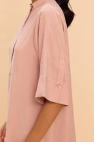 LOTUS VISCOSE BOXY SHIFT DRESS WITH STATEMENT BUTTONS - Sunday Story