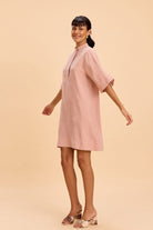 LOTUS VISCOSE BOXY SHIFT DRESS WITH STATEMENT BUTTONS - Sunday Story
