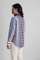 MARGO COLOR BLOCK COTTON DENIM SHIRT - Sunday Story