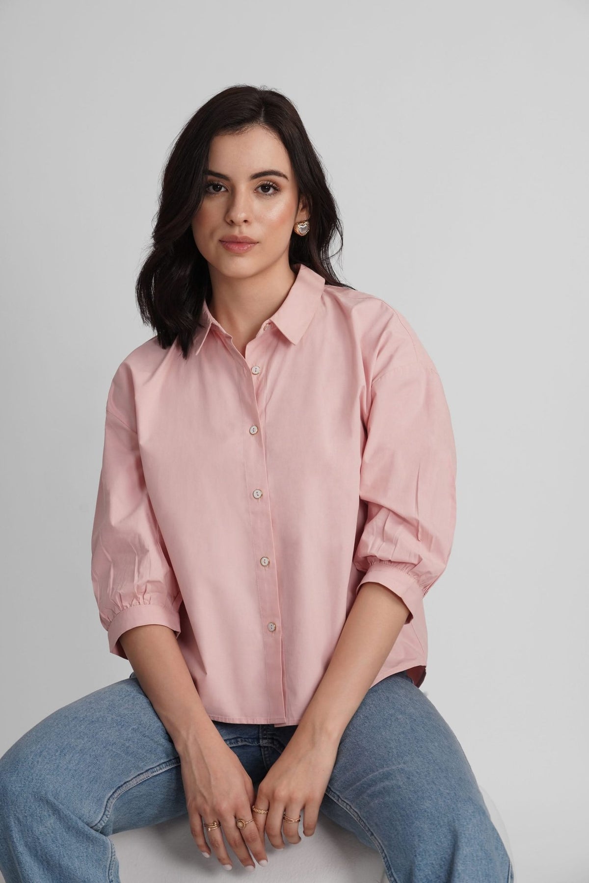 MARION COTTON SHIRT WITH RUCHED BACK CUT-OUT DETAIL - Sunday Story