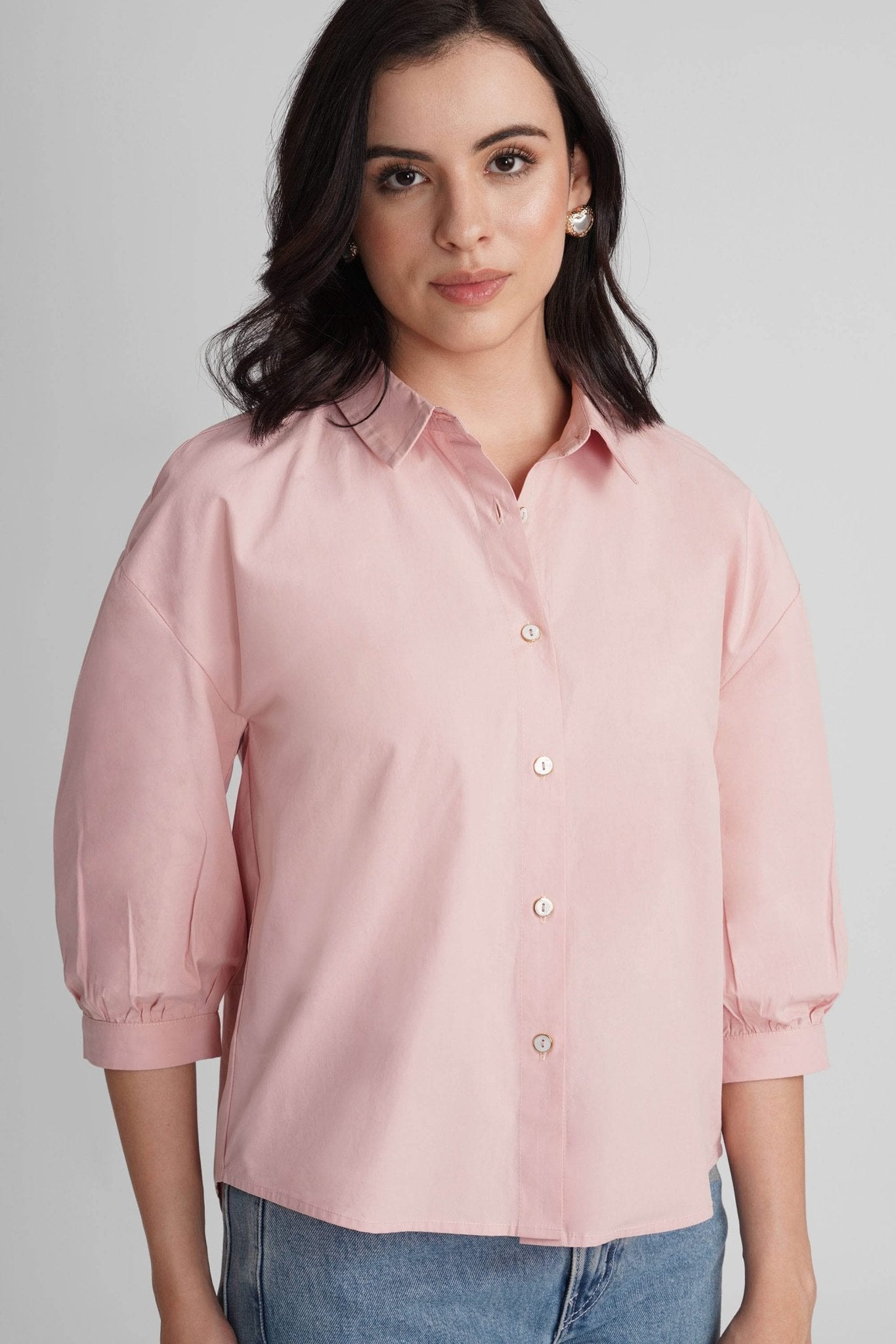 MARION COTTON SHIRT WITH RUCHED BACK CUT-OUT DETAIL - Sunday Story