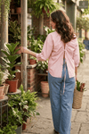 MARION COTTON SHIRT WITH RUCHED BACK CUT-OUT DETAIL - Sunday Story