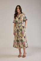 NOAMI VISCOSE MIDI SKIRT CO-ORD SET WITH CONTRAST DETAILS - Sunday Story