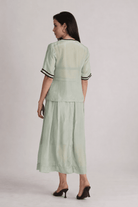 NOAMI VISCOSE ORGANZA SHIRT AND PLEATED MIDI SKIRT CO-ORD SET - Sunday Story