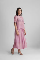 NOAMI VISCOSE ORGANZA SHIRT AND PLEATED MIDI SKIRT CO-ORD SET - Sunday Story
