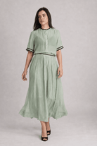 NOAMI VISCOSE ORGANZA SHIRT AND PLEATED MIDI SKIRT CO-ORD SET - Sunday Story