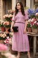 NOAMI VISCOSE ORGANZA SHIRT AND PLEATED MIDI SKIRT CO-ORD SET