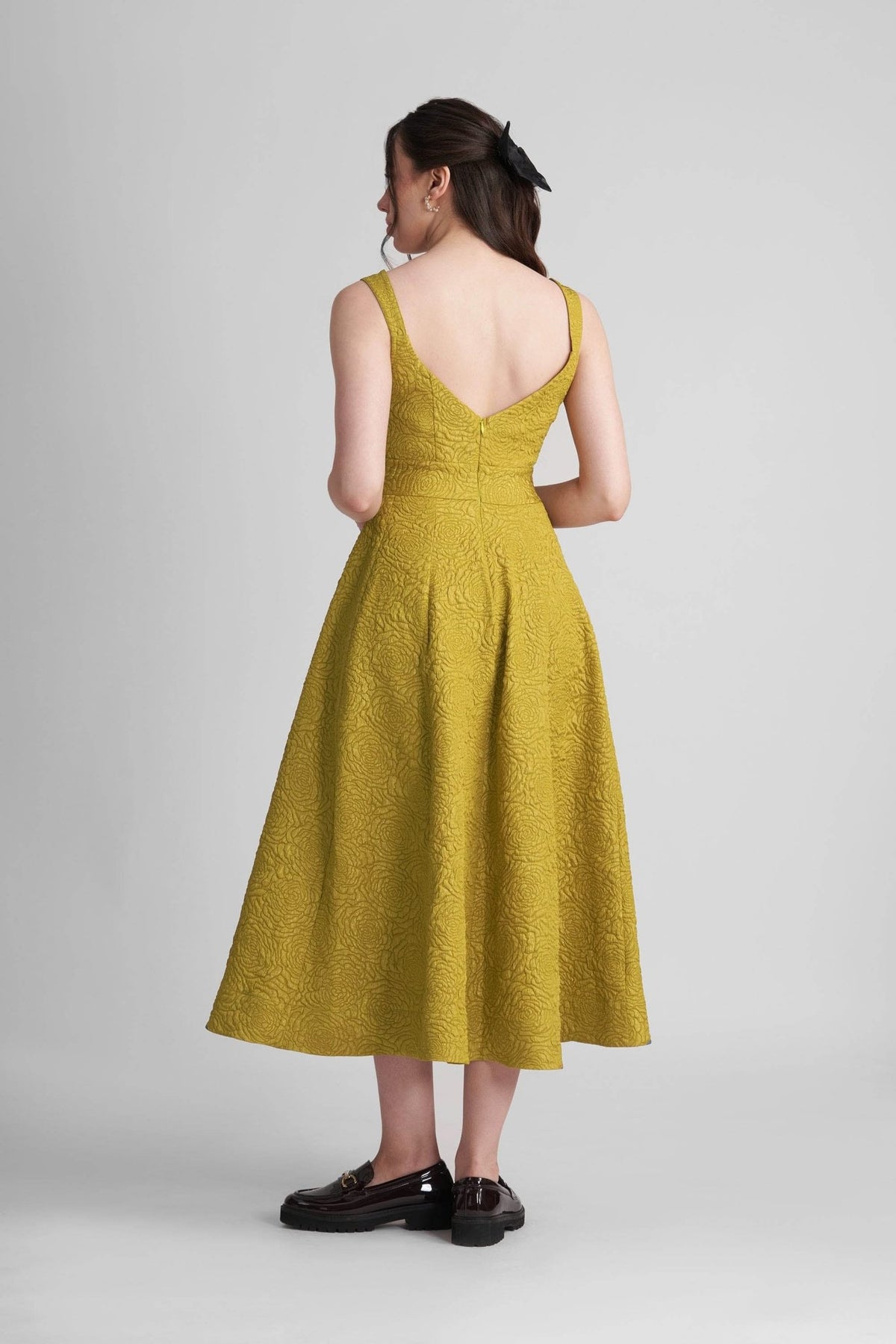 NOLA JACQUARD SLEEVELESS MIDI DRESS - Sunday Story