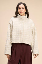 OLLY OVERSIZED JACKET WITH UNIQUE CRINKLED QUILTED PATTERN - Sunday Story