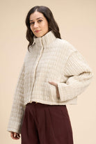 OLLY OVERSIZED JACKET WITH UNIQUE CRINKLED QUILTED PATTERN - Sunday Story
