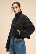 OLLY OVERSIZED JACKET WITH UNIQUE CRINKLED QUILTED PATTERN - Sunday Story