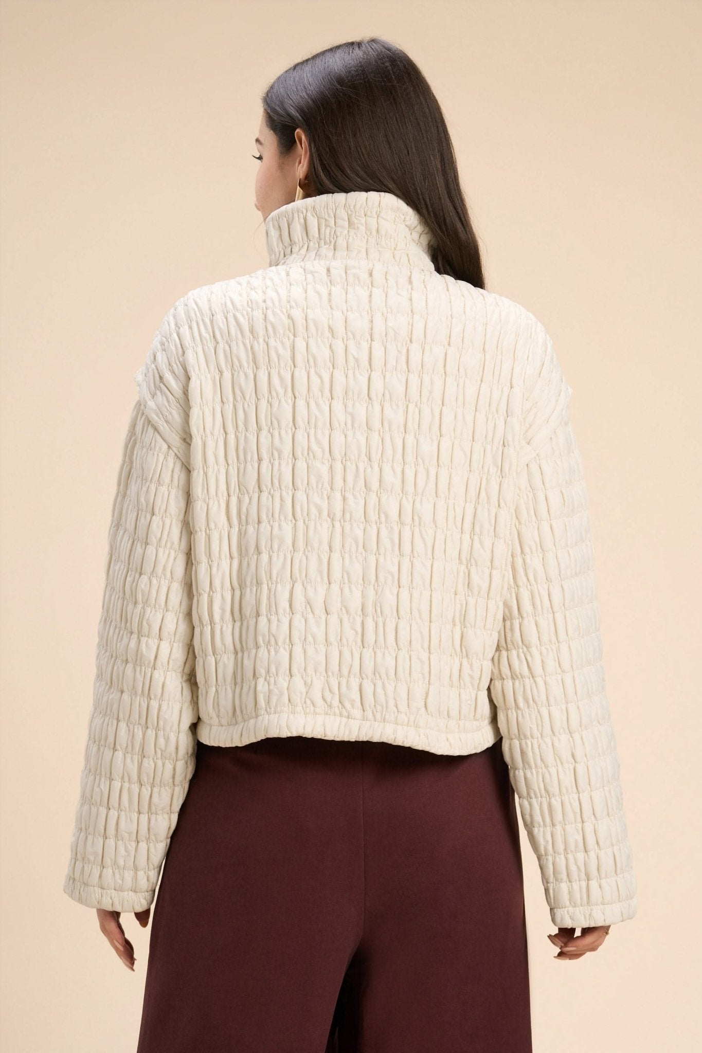 OLLY OVERSIZED JACKET WITH UNIQUE CRINKLED QUILTED PATTERN - Sunday Story