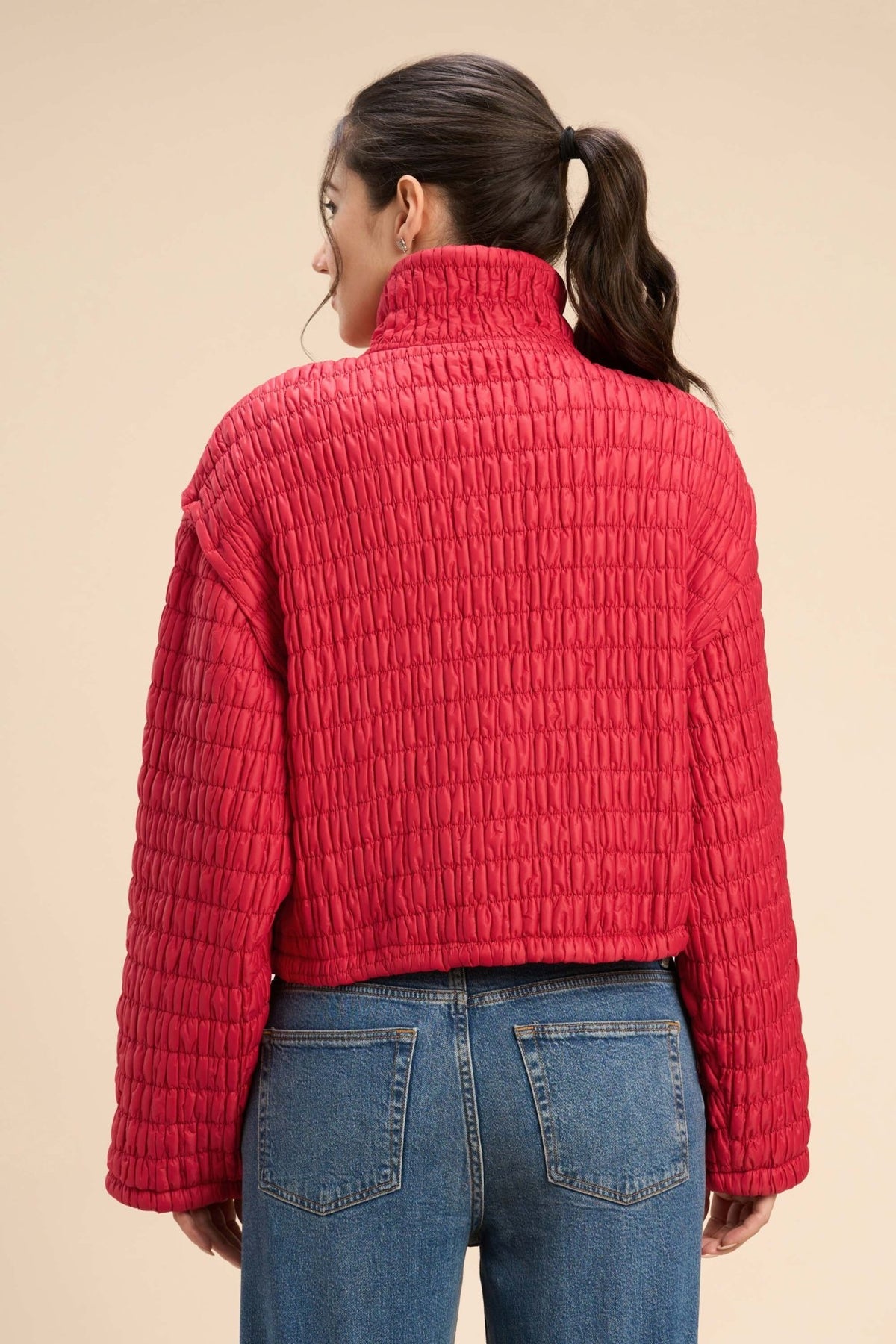 OLLY OVERSIZED JACKET WITH UNIQUE CRINKLED QUILTED PATTERN - Sunday Story