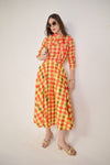 OPHELIA PRINTED CHECK SCARF DETAIL SHIRT & FLARED CIRCLE SKIRT CO-ORD - Sunday Story
