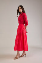 OPHELIA PRINTED CHECK SCARF DETAIL SHIRT & FLARED CIRCLE SKIRT CO-ORD - Sunday Story