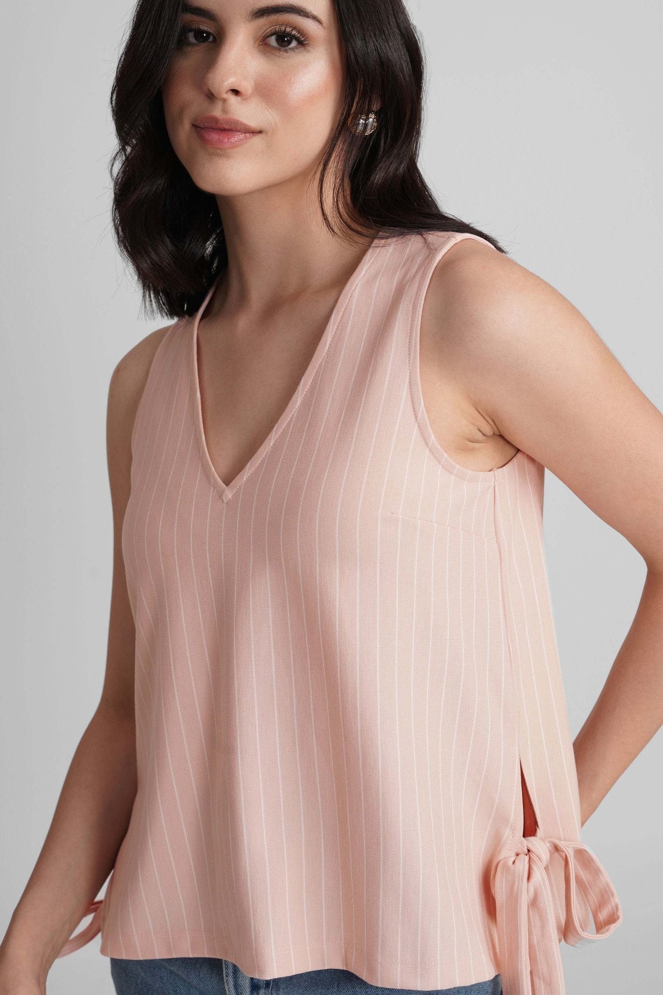 ORANA V-NECK STRIPED BIB TOP - Sunday Story