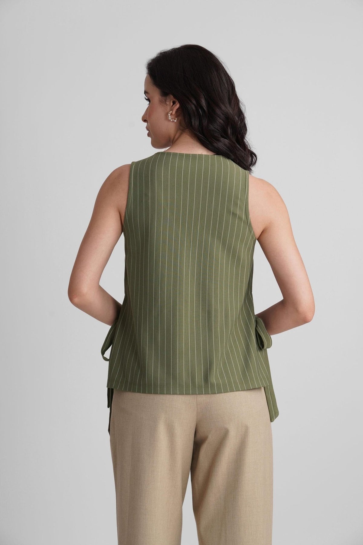 ORANA V-NECK STRIPED BIB TOP - Sunday Story
