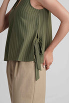 ORANA V-NECK STRIPED BIB TOP - Sunday Story