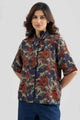 PAIGE PRINTED LINEN TIE DETAIL SHIRT