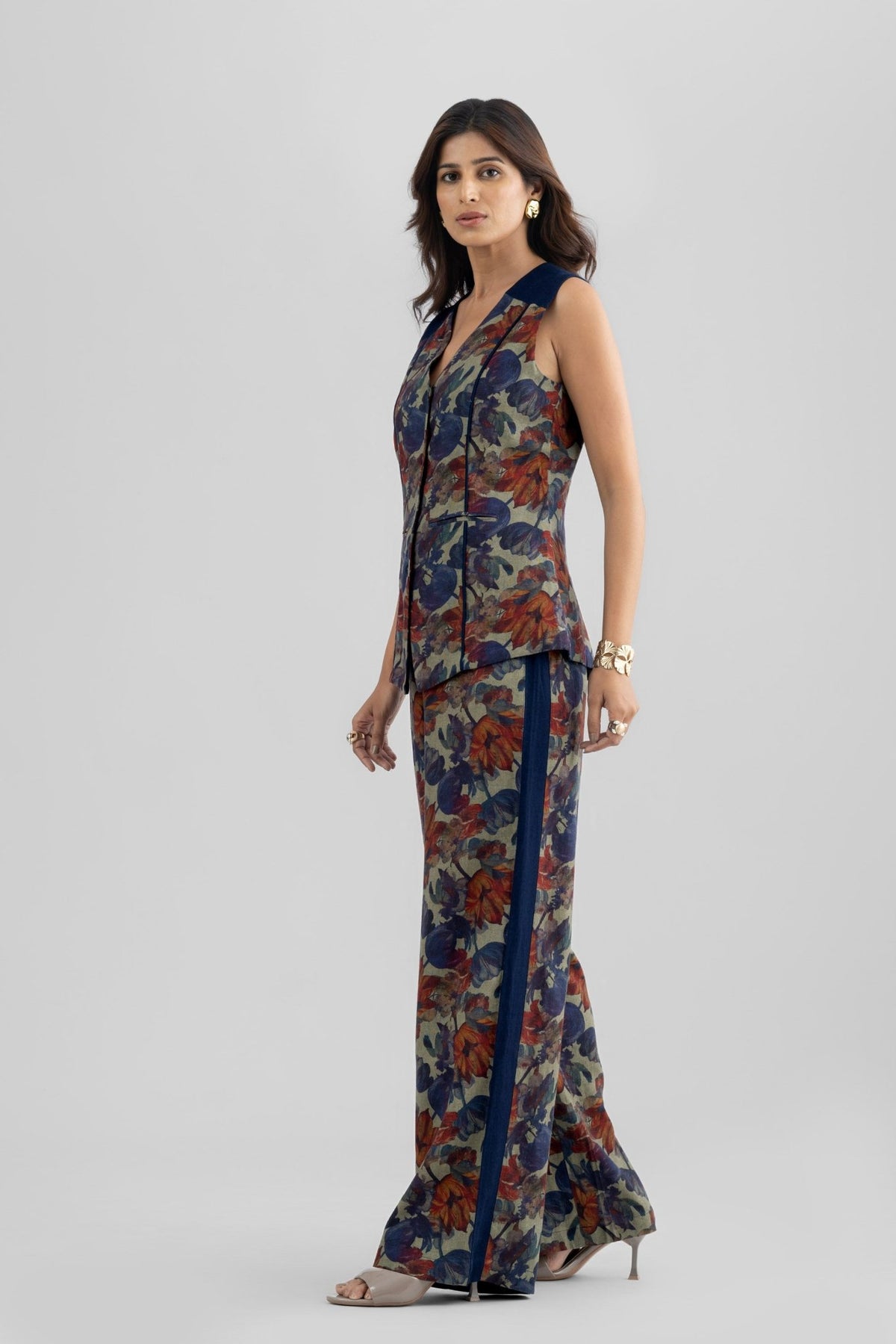 PAIGE PRINTED VISCOSE LINEN CO-ORD SET WITH CONTRAST DETAILING - Sunday Story