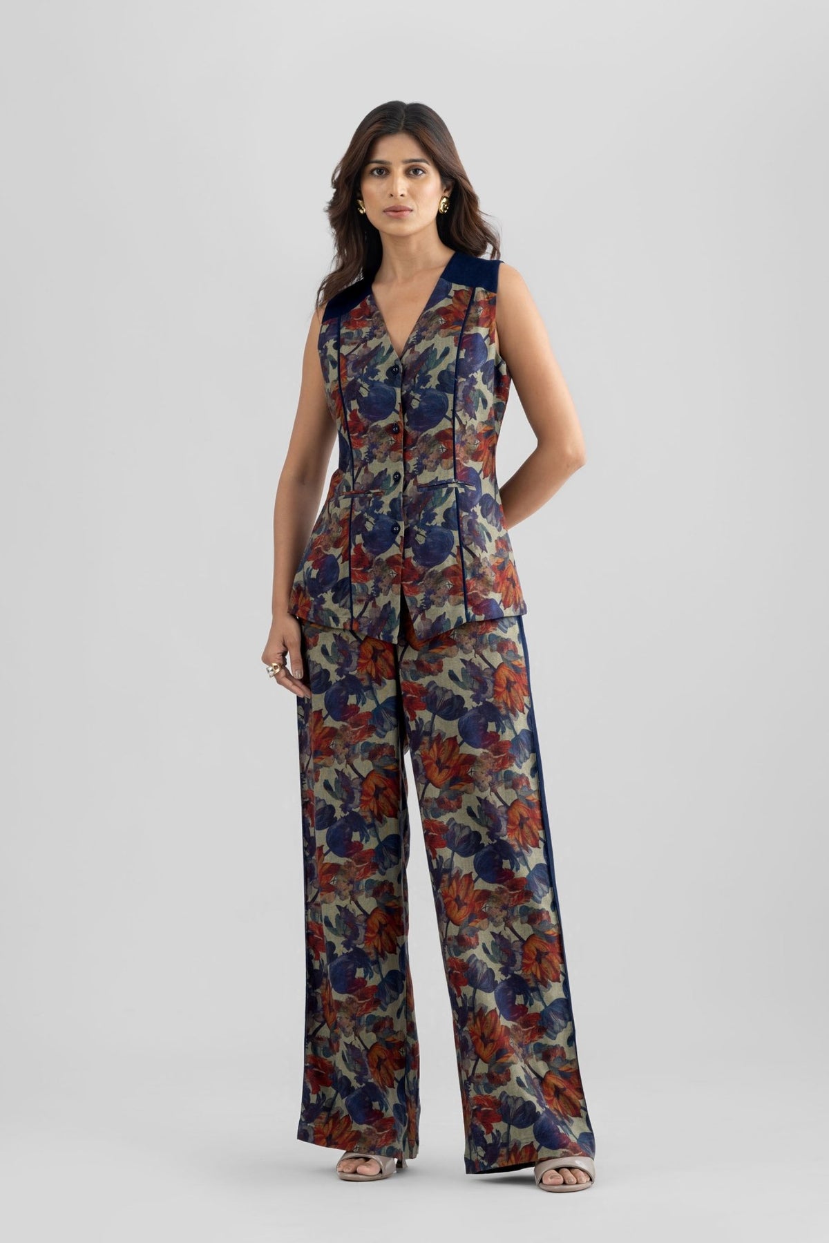 PAIGE PRINTED VISCOSE LINEN CO-ORD SET WITH CONTRAST DETAILING - Sunday Story
