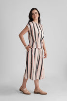 PALMA VISCOSE PRINTED STRIPES CO-ORD WITH SEQUIN EMBROIDERY - Sunday Story
