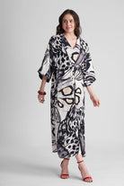 PENNY V NECK PRINTED KAFTAN MAXI DRESS - Sunday Story