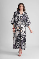 PENNY V NECK PRINTED KAFTAN MAXI DRESS - Sunday Story