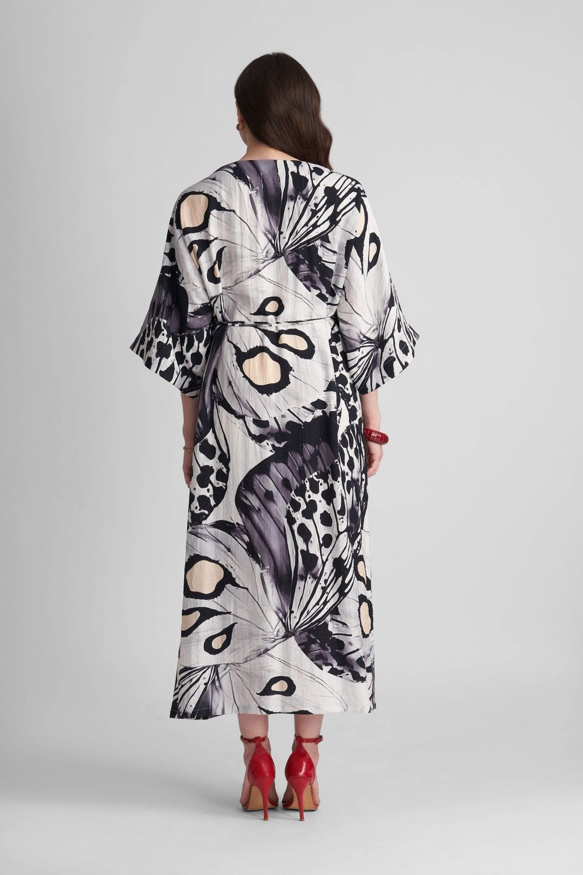 PENNY V NECK PRINTED KAFTAN MAXI DRESS - Sunday Story