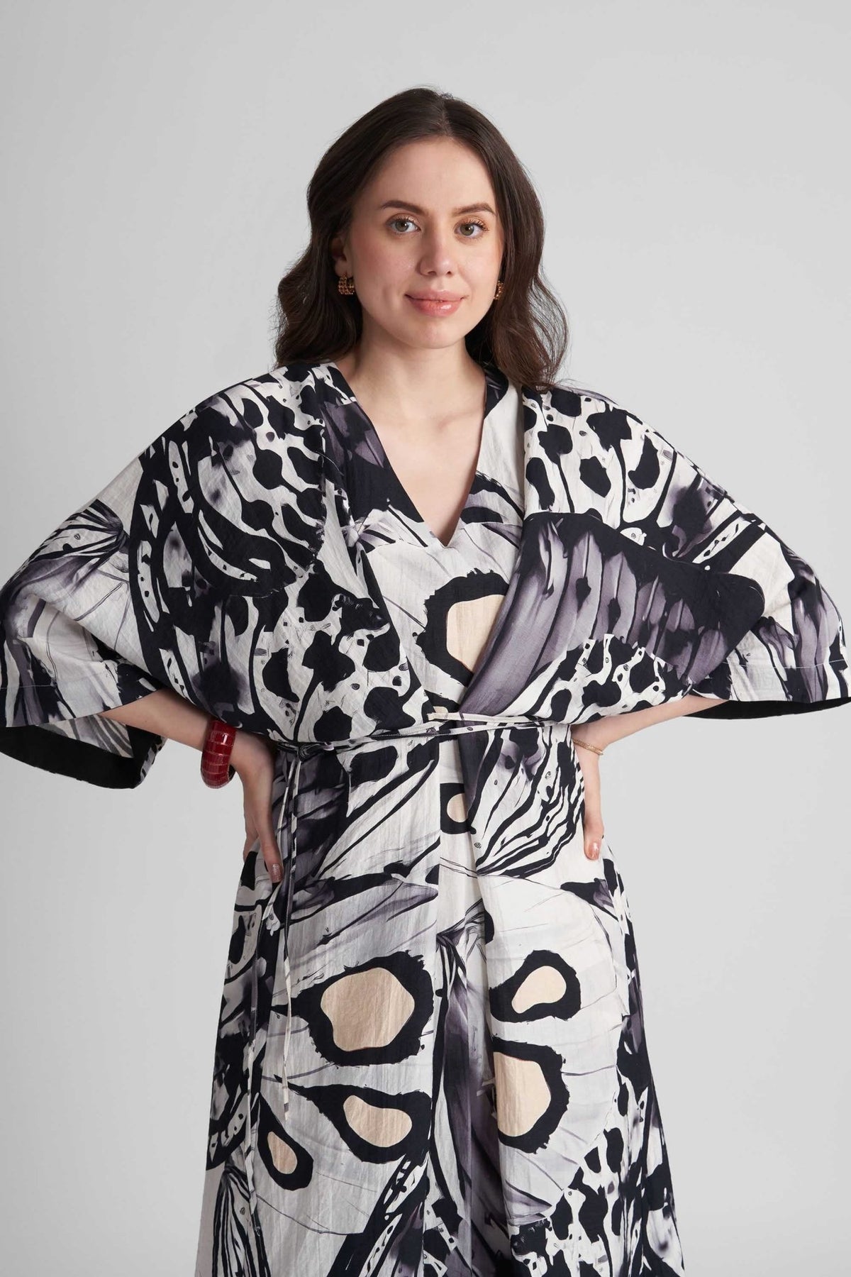PENNY V NECK PRINTED KAFTAN MAXI DRESS - Sunday Story