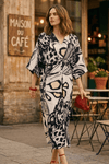 PENNY V NECK PRINTED KAFTAN MAXI DRESS - Sunday Story