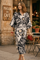 PENNY V NECK PRINTED KAFTAN MAXI DRESS - Sunday Story