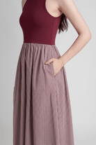 PETRA FIT AND FLARE COTTON MIDI DRESS IN KNIT & WOVEN - Sunday Story
