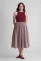 PETRA FIT AND FLARE COTTON MIDI DRESS IN KNIT & WOVEN