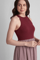 PETRA FIT AND FLARE COTTON MIDI DRESS IN KNIT & WOVEN - Sunday Story
