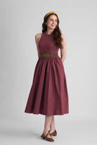PETRA FIT AND FLARE COTTON MIDI DRESS IN KNIT & WOVEN - Sunday Story