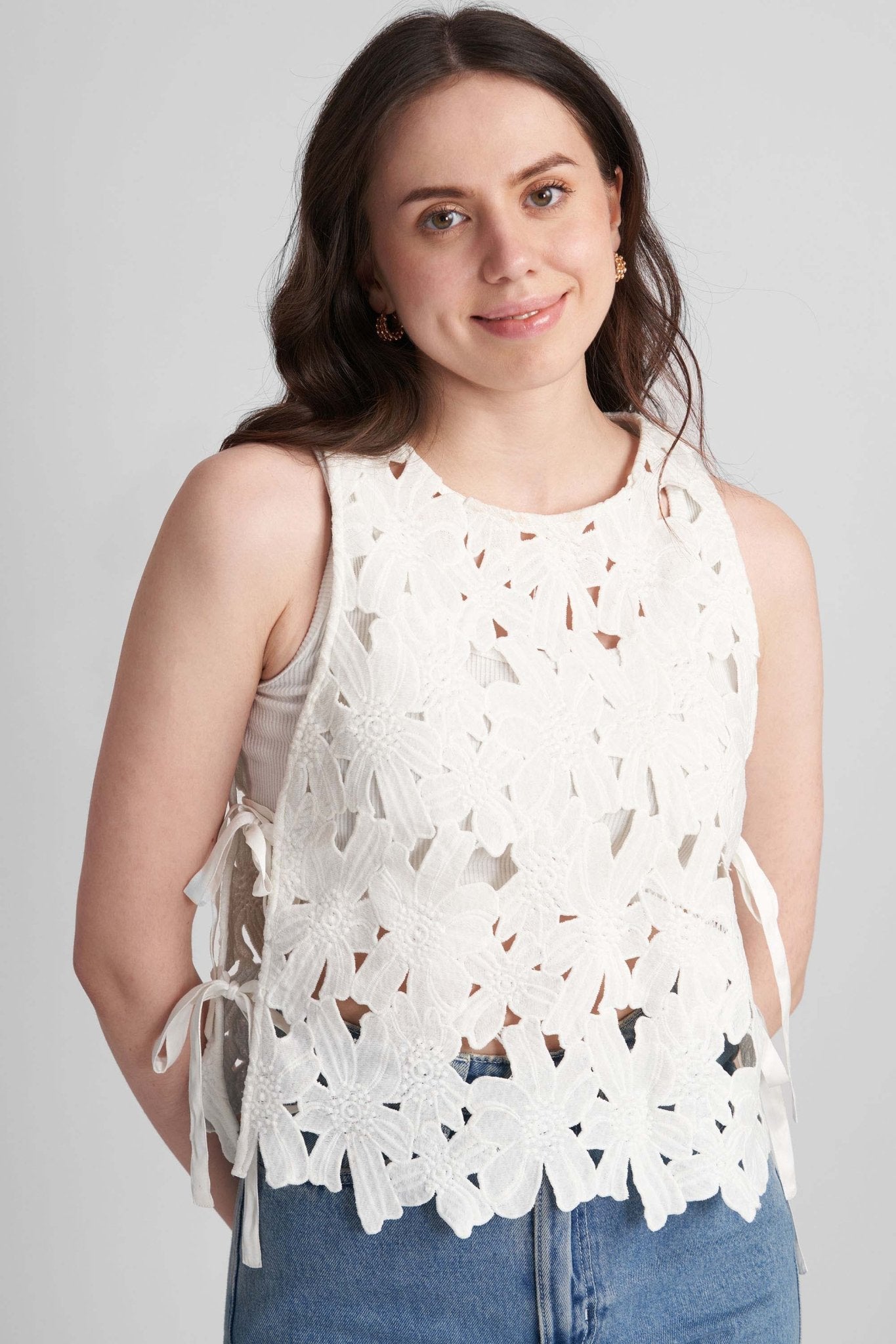 QUINN SLEEVELESS BIB WITH SIDE TIE UPS - Sunday Story