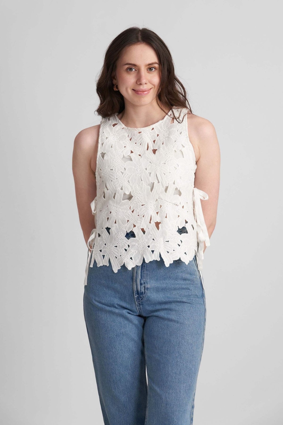 QUINN SLEEVELESS BIB WITH SIDE TIE UPS - Sunday Story