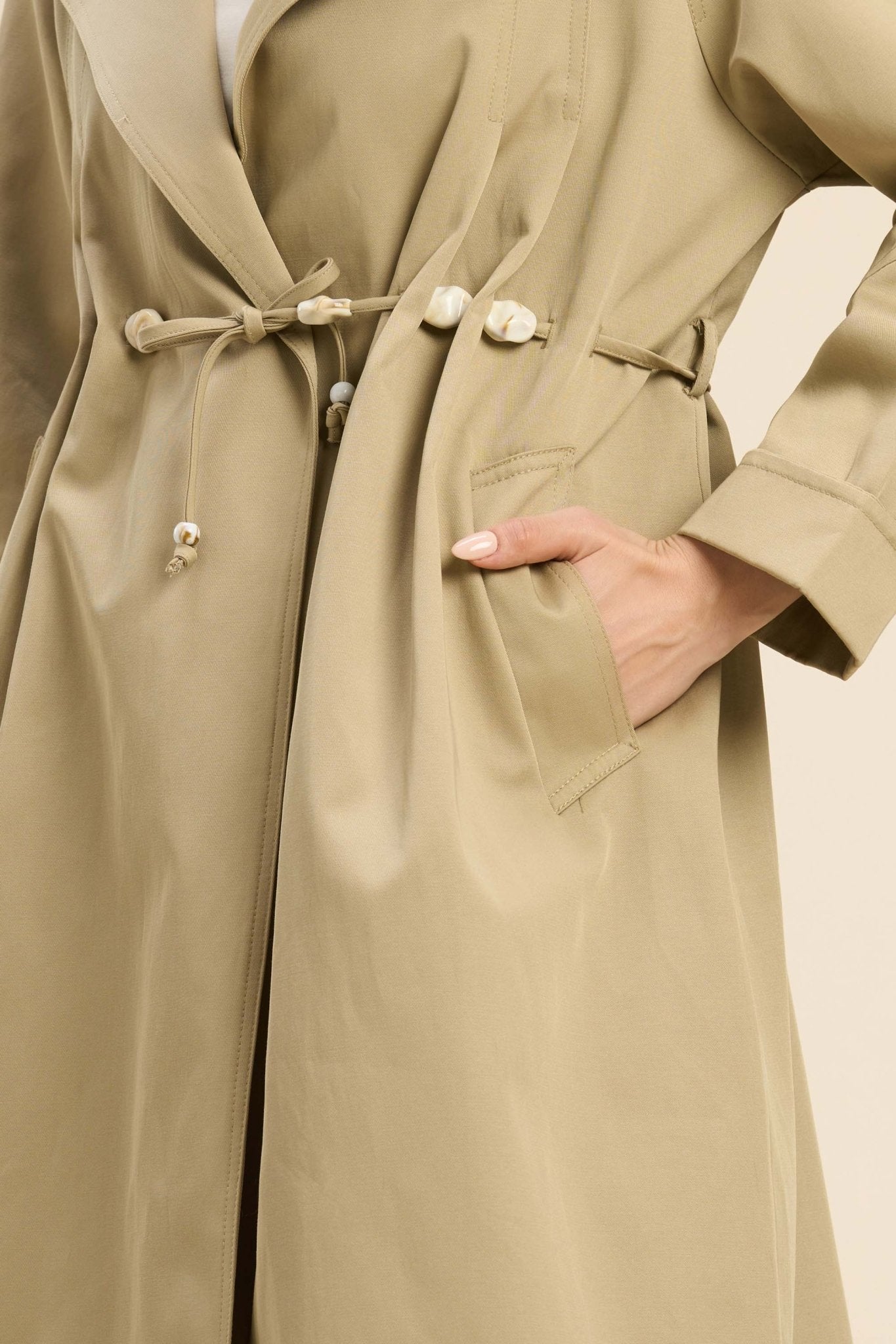 RESSE TRENCH COAT WITH A UNIQUE DRAWSTRING DETAIL - Sunday Story