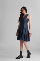 ROMA FIT AND FLARE LYOCELL DENIM SHORT DRESS - Sunday Story