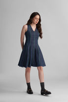 ROMA FIT AND FLARE LYOCELL DENIM SHORT DRESS - Sunday Story
