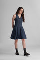 ROMA FIT AND FLARE LYOCELL DENIM SHORT DRESS