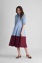 ROMY FIT AND FLARE MIDI DRESS IN COTTON POPLIN - Sunday Story