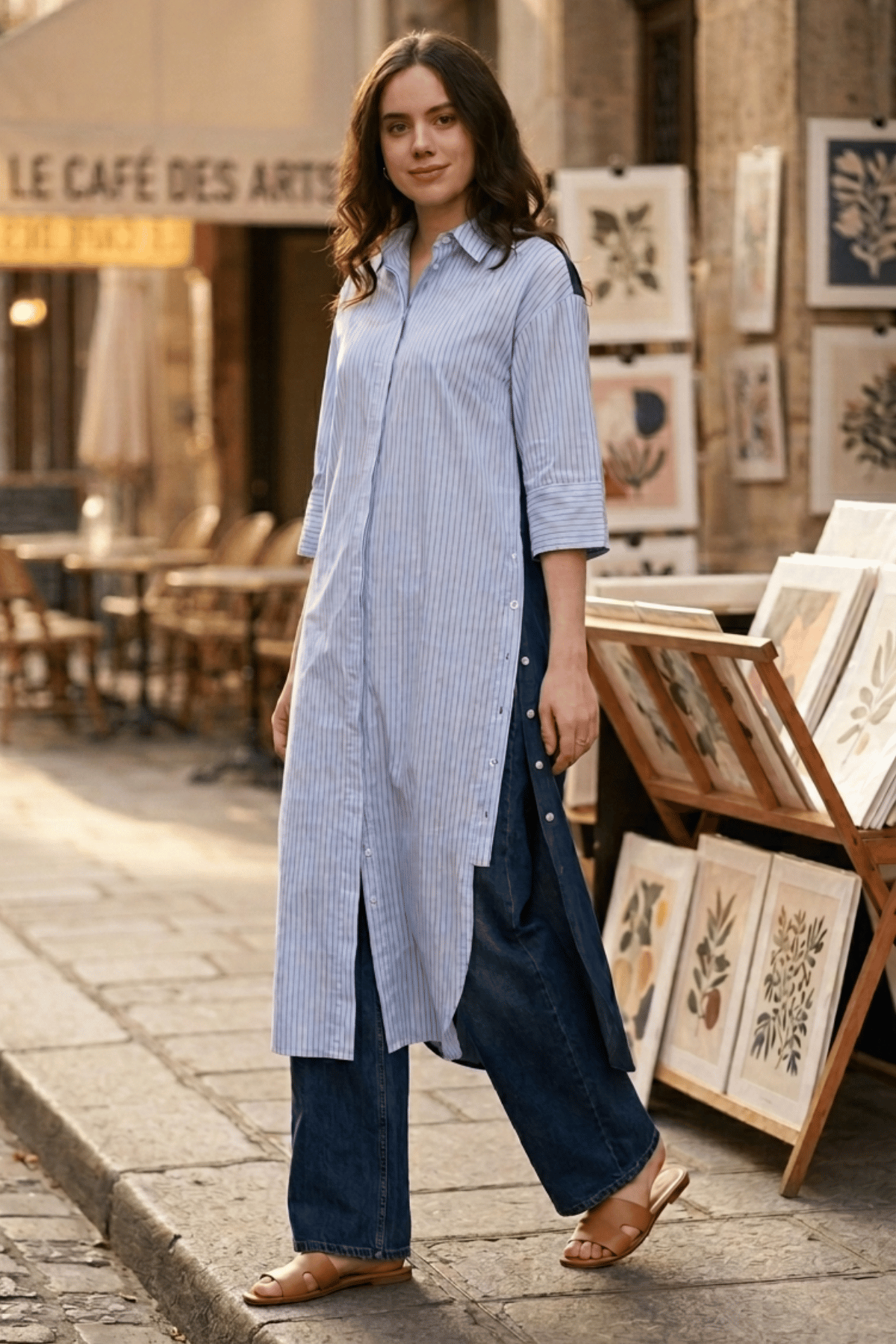 SABINA CONTRAST PANEL SHIRT DRESS - Sunday Story