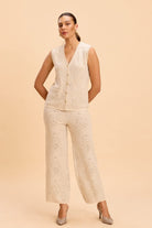 SARAH LACE JACQUARD KNITTED VEST CO-ORD SET - Sunday Story